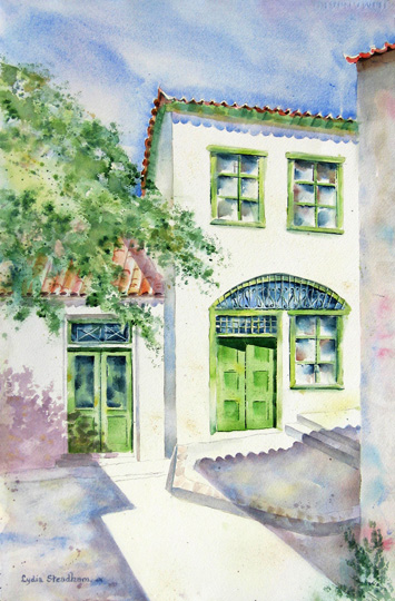 Green Doors on Poros